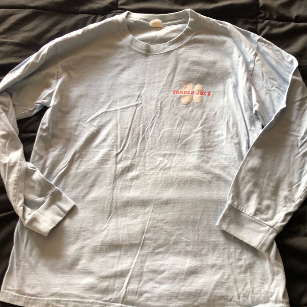 Trader Joe’s long sleeve crew shirt light blue